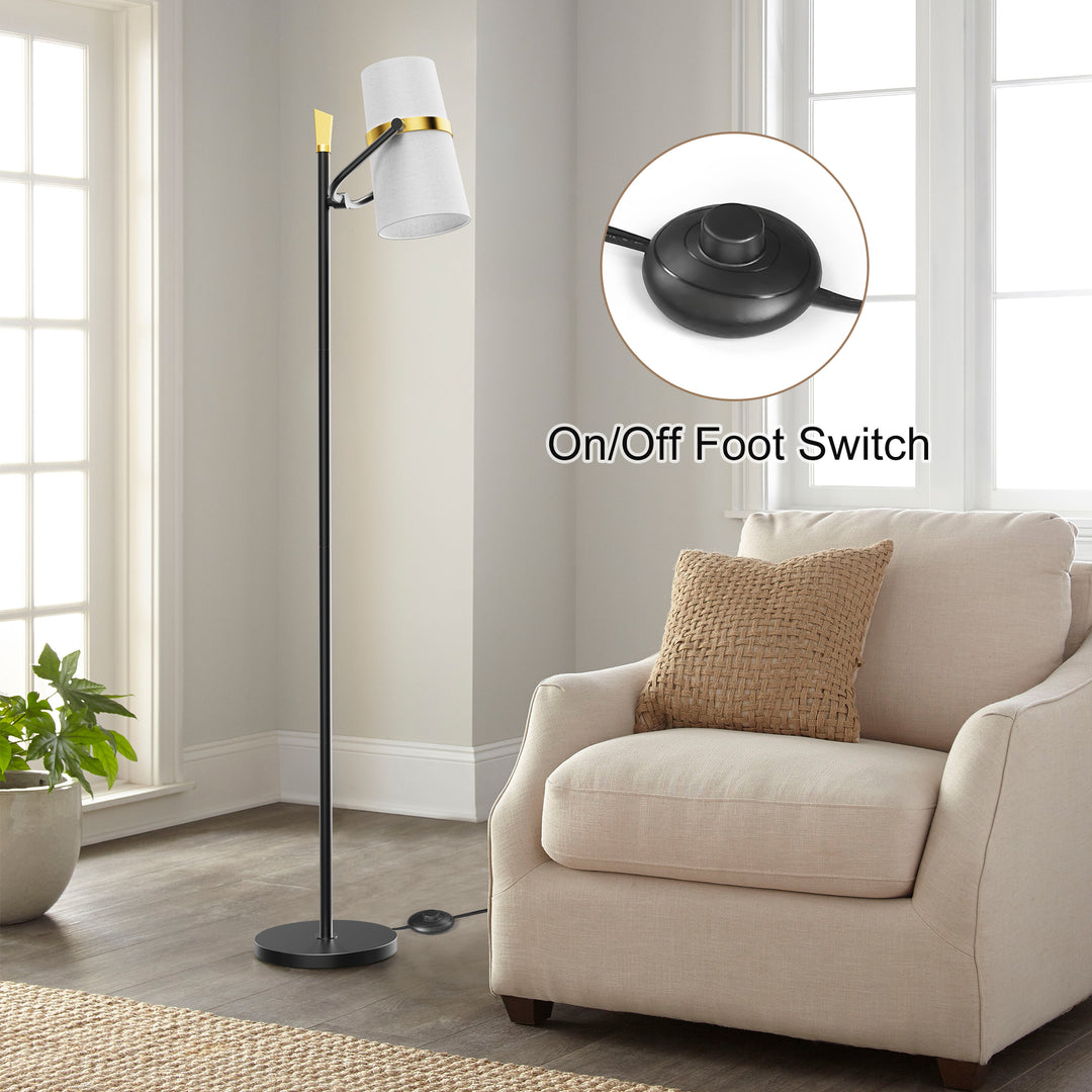 62'' Black Modern Task Floor Lamp For Living Room/Bedroom #F191