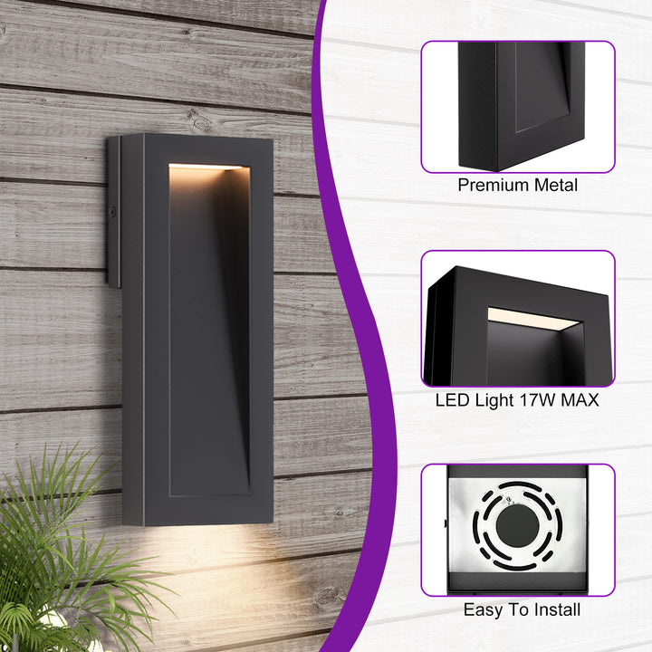 Solstice 15''H Dimmable Led Matte Black Iron Outdoor Wall Light #7085