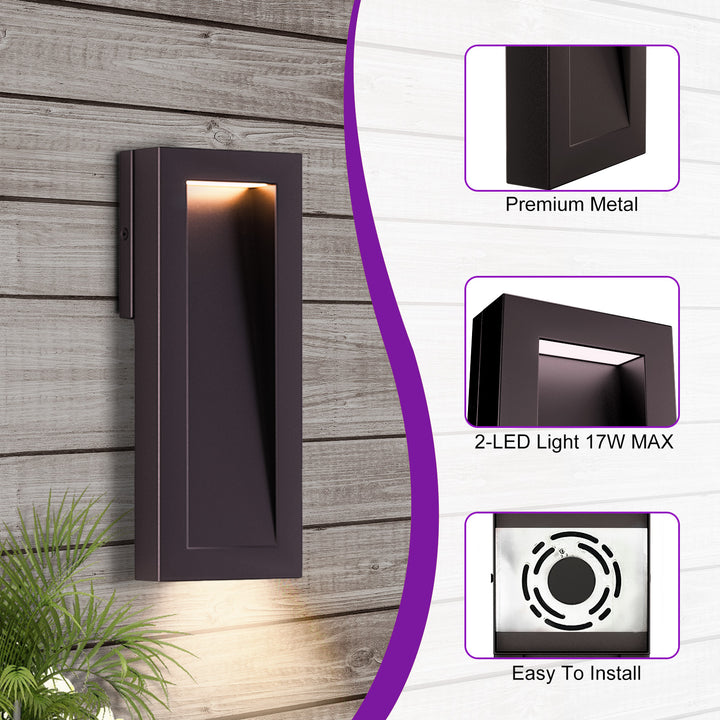 Solstice 15''H Dimmable Led Matte Black Iron Outdoor Wall Light #7085