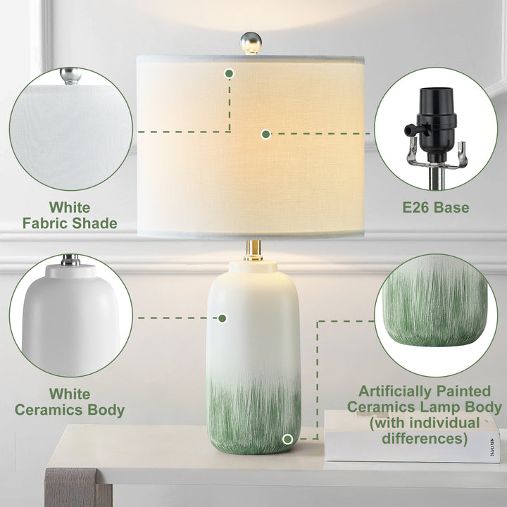 23.5" Chanise Ceramic Table Lamp For Living Room/Bedroom (Set of 2) #T198