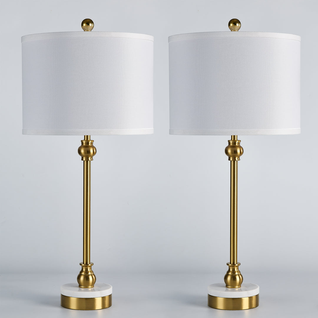 28.3" Marble And Metal Table Lamp For Living Room/bedroom (Set of 2) #T264