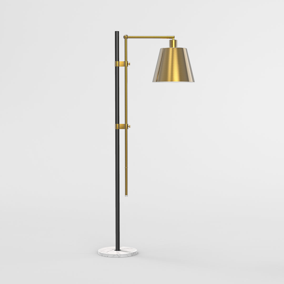 73.2" Metal And Marble Task Floor Lamp