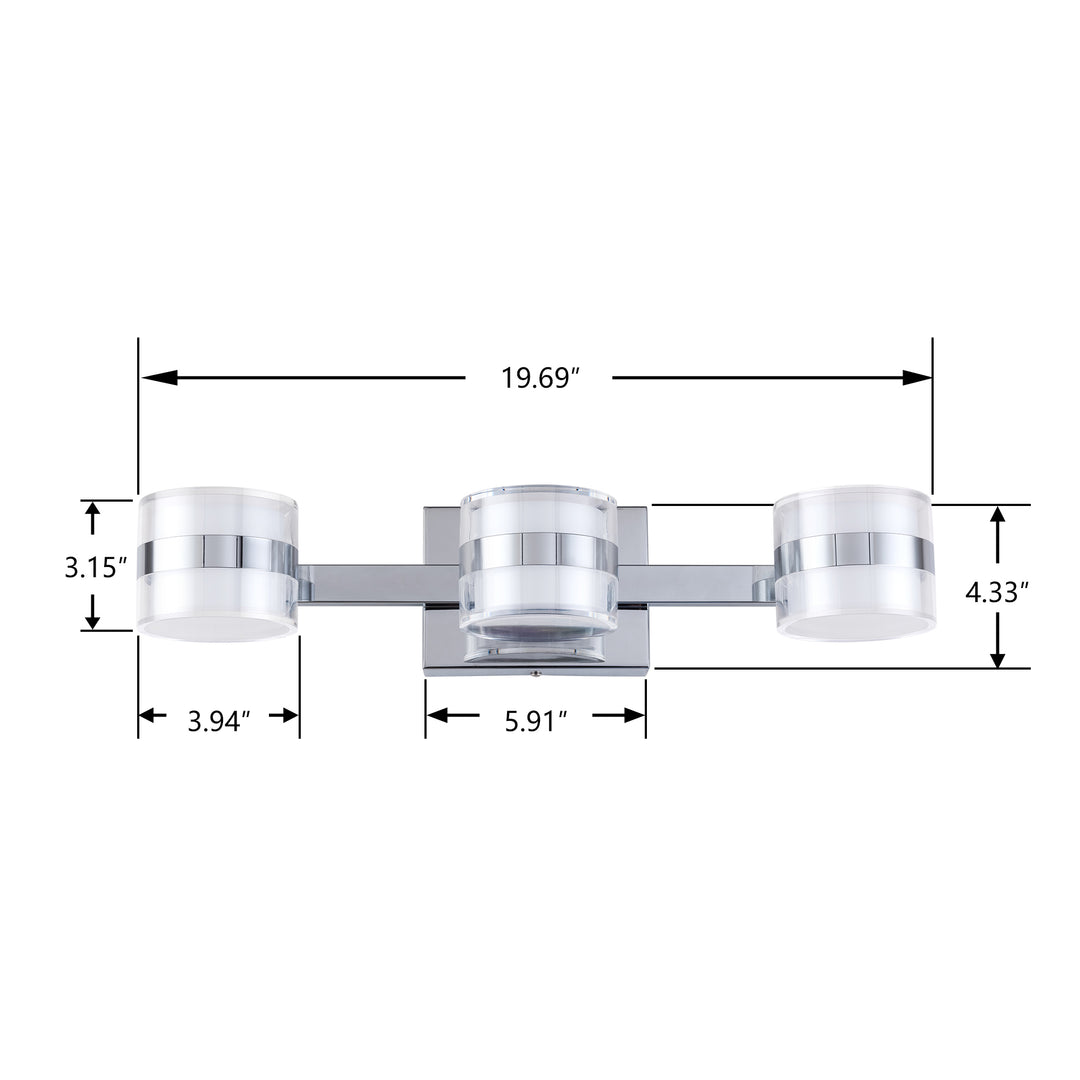 Lumin 3 - Light Dimmable LED Vanity Light #MX21046