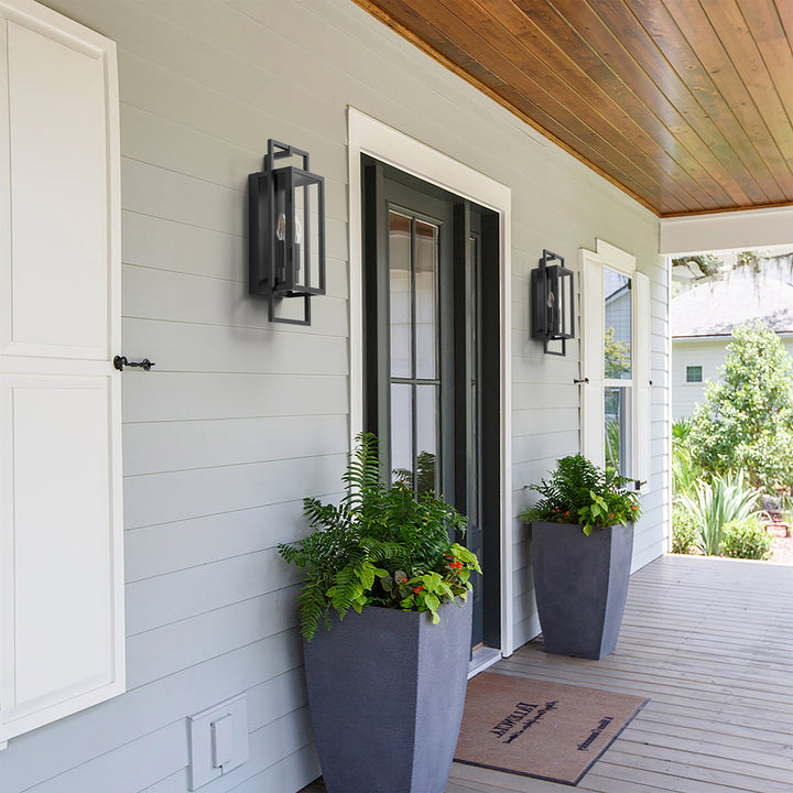 Radiance 3 -Light Steel And Glass Outdoor Wall Light with Dusk to Dawn #7030