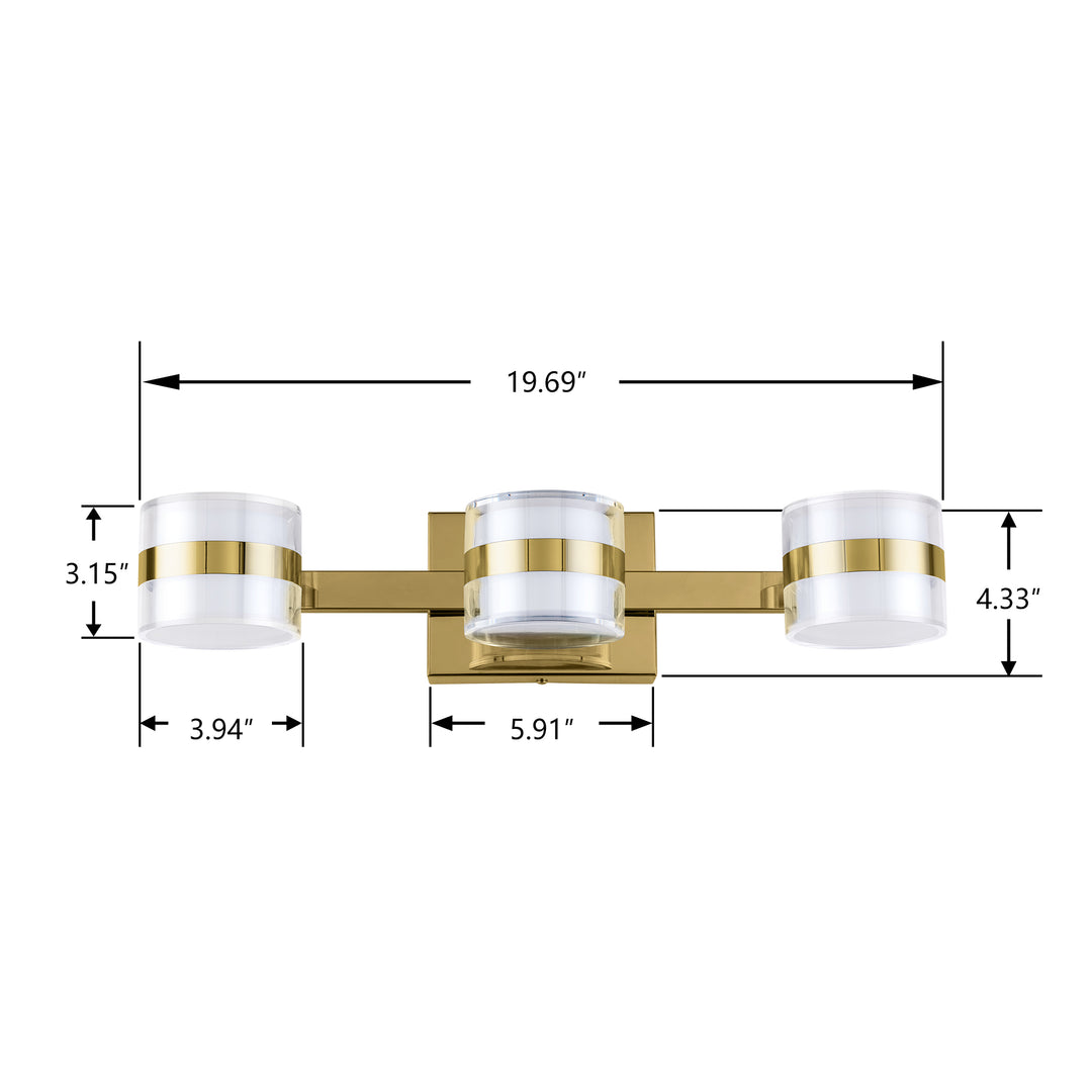 Lumin 3 - Light Dimmable LED Vanity Light #MX21046