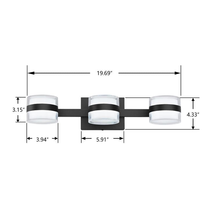 Lumin 3 - Light Dimmable LED Vanity Light #MX21046