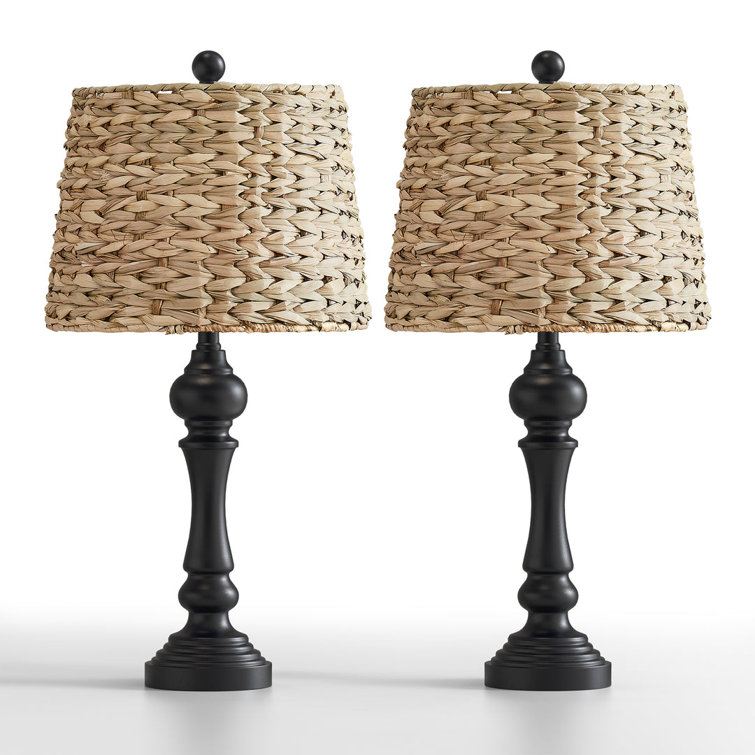 Maxax Coastal Rustic White Modern Table Lamp (Set of 2) #T150