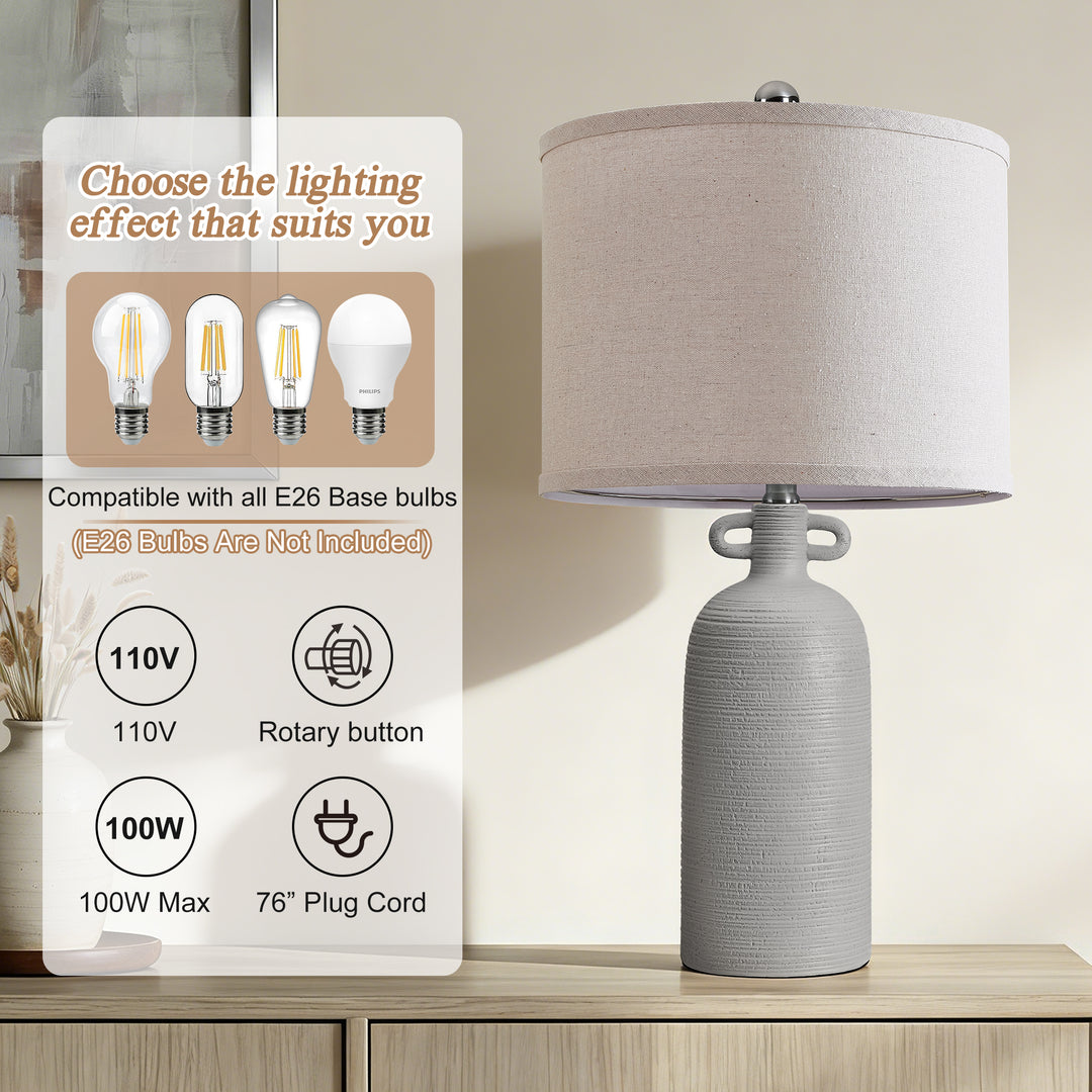 Illume 24'' White Ceramic Table Lamp (Set Of 2) #T192