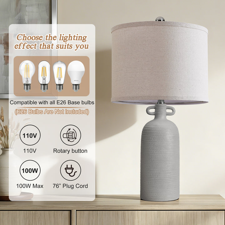 Illume 24'' White Ceramic Table Lamp (Set Of 2) #T192