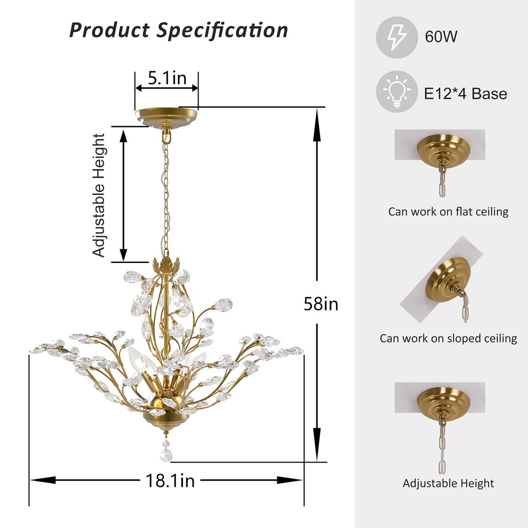 Maxax 4-Light Crystal Chandelier #19046