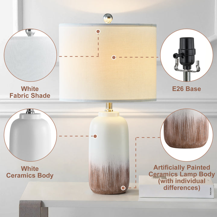 23.5" Chanise Ceramic Table Lamp For Living Room/Bedroom (Set of 2) #T198