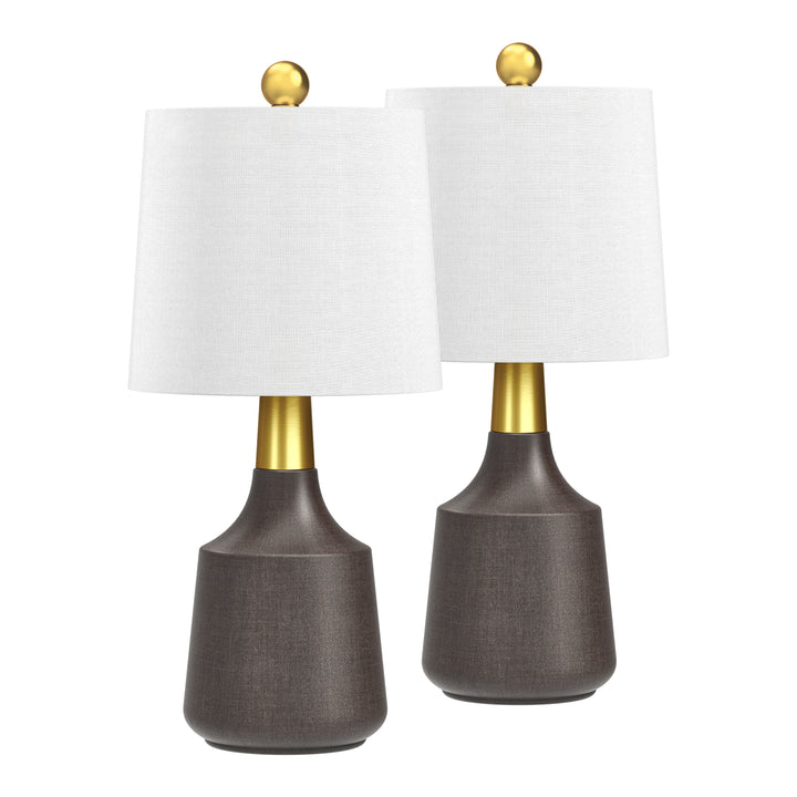 19.75'' Black Ceramic/Metal Table Lamp (Set of 2)