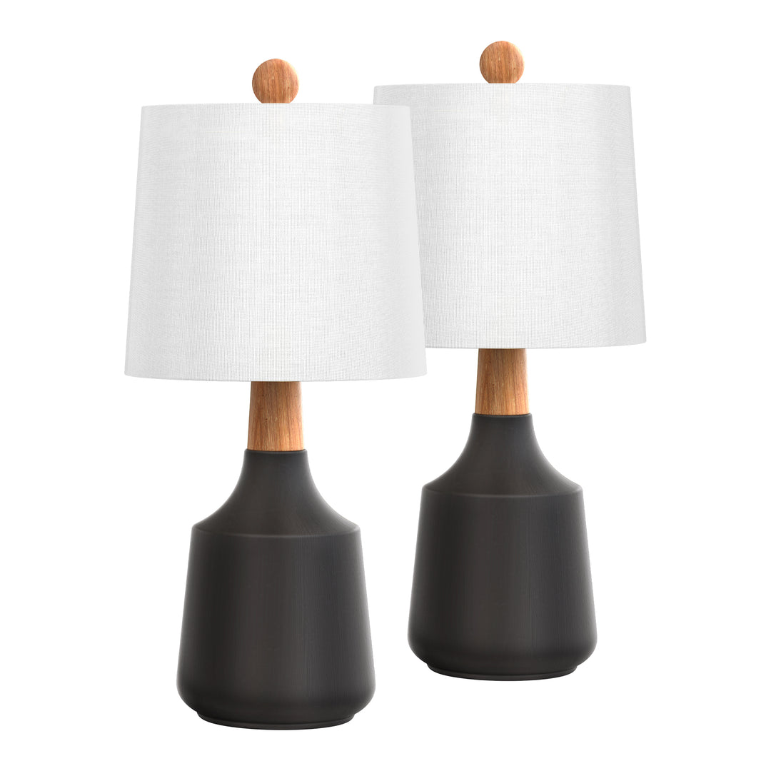 19.75'' Black Ceramic/Metal Table Lamp (Set of 2)