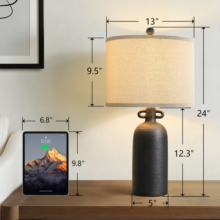 Illume 24'' White Ceramic Table Lamp (Set Of 2) #T192