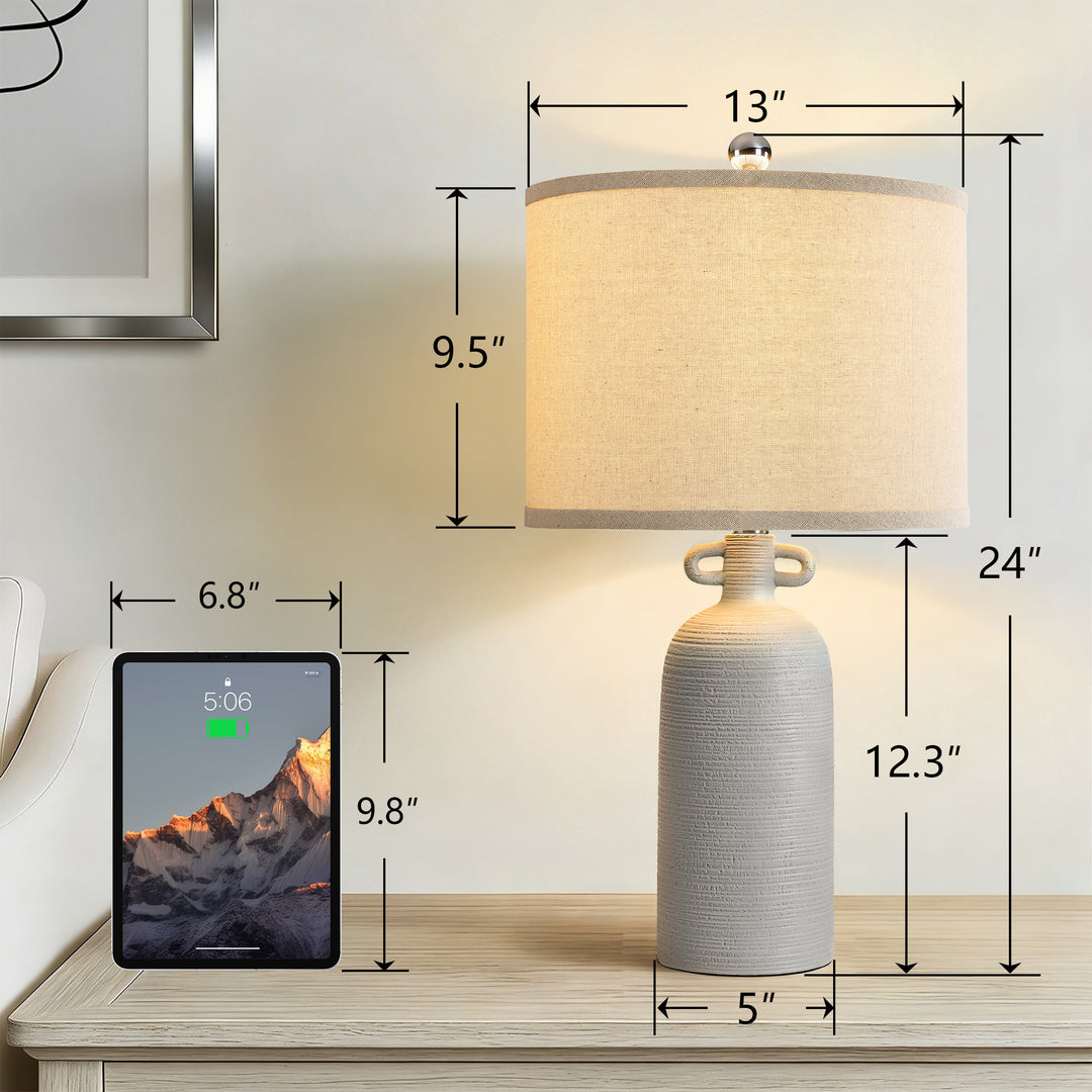 Illume 24'' White Ceramic Table Lamp (Set Of 2) #T192
