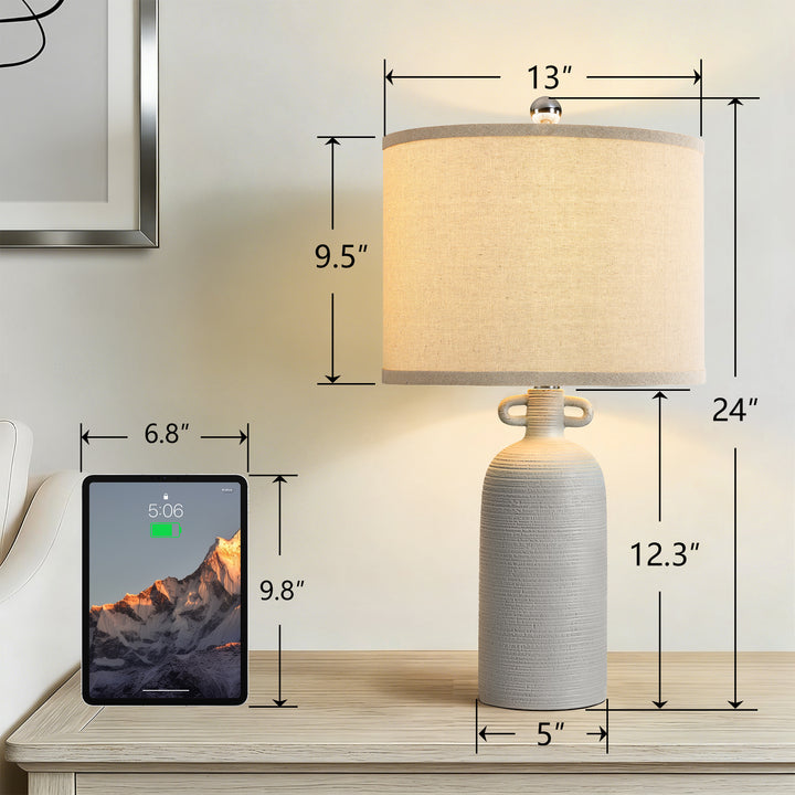 Illume 24'' White Ceramic Table Lamp (Set Of 2) #T192