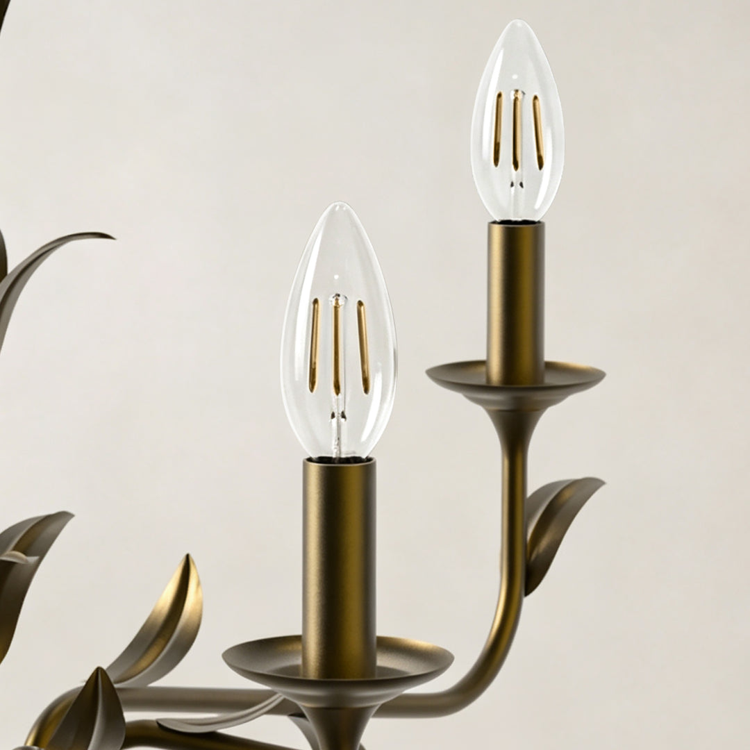 30" 6-Light Matte Black Candle Style Chandelier for Dining Room & Living Room #48009