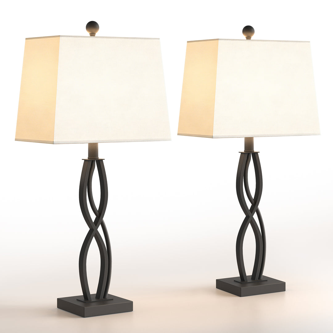 Vibe 27.5" Modern Metal Table Lamp With 3-Way Dimming & Usb Type-C For Bedroom Living Room (Set of 2) #T283