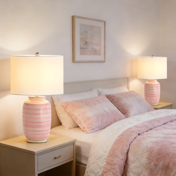 25 '' Blue Ceramic Table Lamp #T176