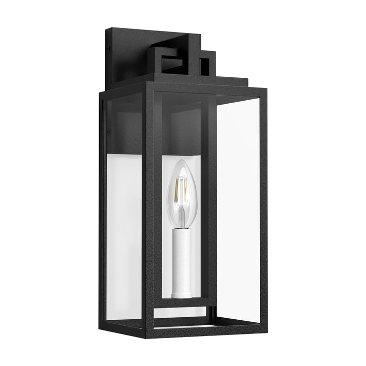 Large Outdoor Wall Lights, 18IN Modern Exterior Lighting Fixtures with White E12 Base, Wall Mount Lantern Waterproof Outside Sconce for House Porch Patio Yard Front Door #7067-2BK