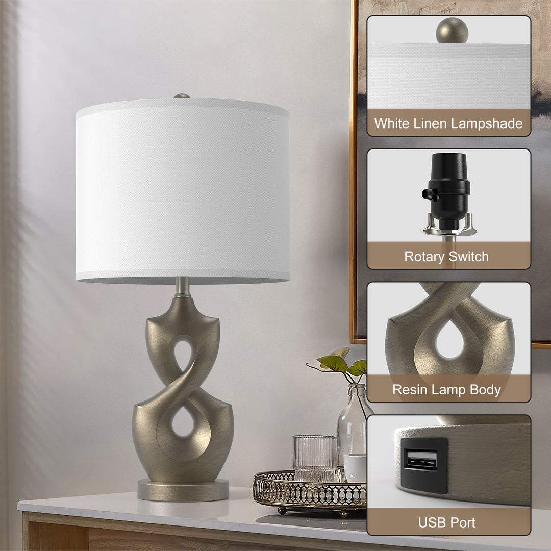 USB Table Lamp (Set of 2) #T189-WG