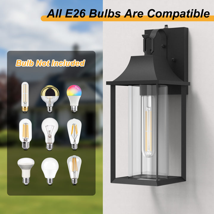 Solstice  1 - Light 18" H Glass Outdoor Wall Lantern With Dusk To Dawn #7058