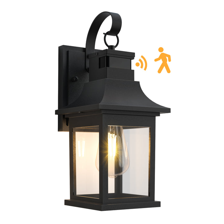 Solstice 1 - Light 19"H Aluminium Outdoor Wall Lantern With Dusk To Dawn And Motion Sensor #7059