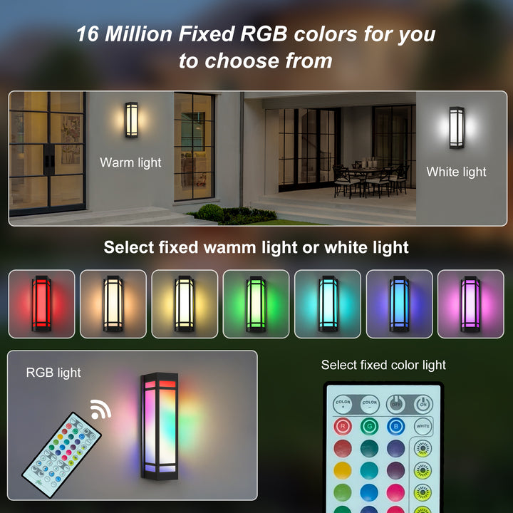 Solstice 15" Outdoor Rgb Wall Light With Remote&App #7078