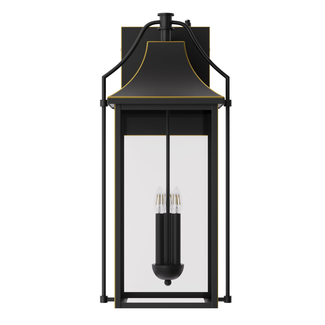 Lawyettle 18" Outdoor Wall Lantern with Dusk to Dawn Sensor, 2-Light Waterproof Brown Wall Sconce with Glass for Porch, Garage, Front Door, Patio #7040