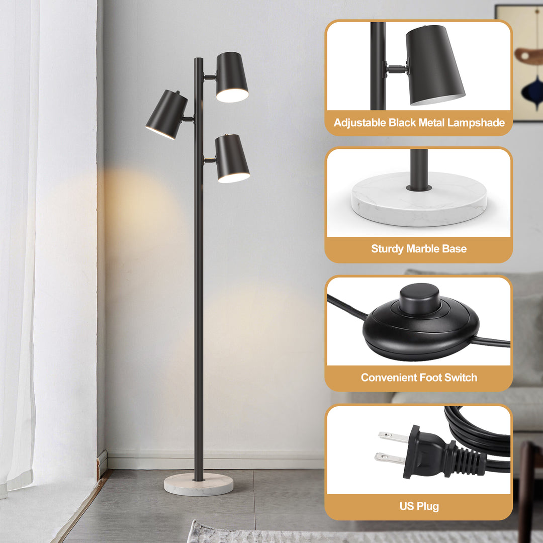 3-Head Adjustable Gold Nordic Minimalist Floor Lamp #F265-WD