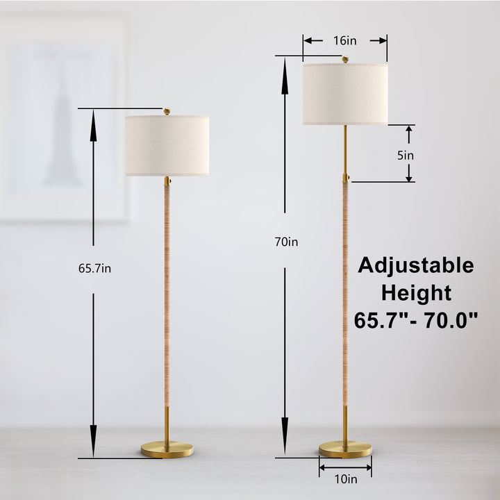 70" Adjustable Modern Rattan Floor Lamp For Living Room/bedroom #F262