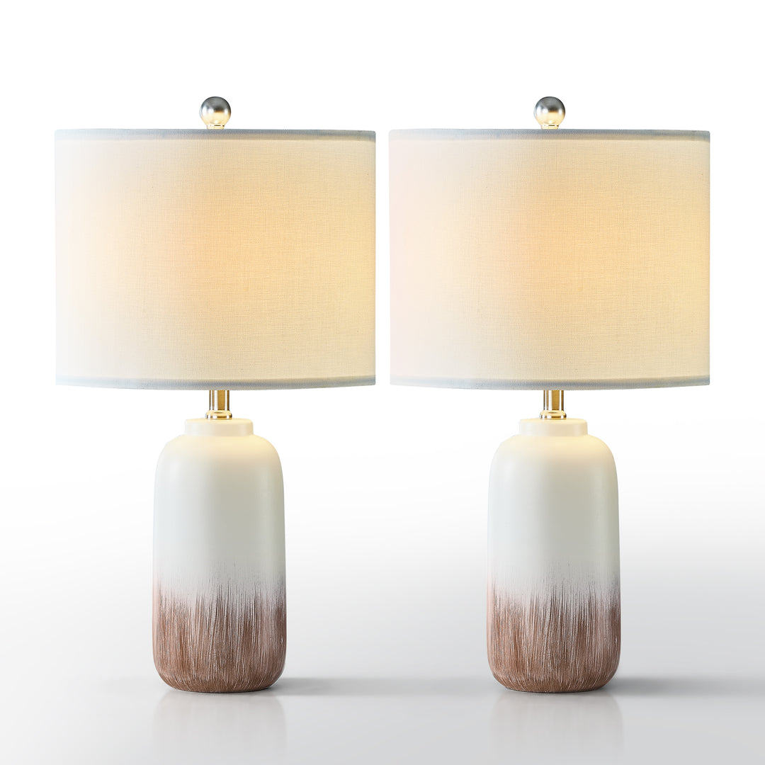 23.5" Chanise Ceramic Table Lamp For Living Room/Bedroom (Set of 2) #T198