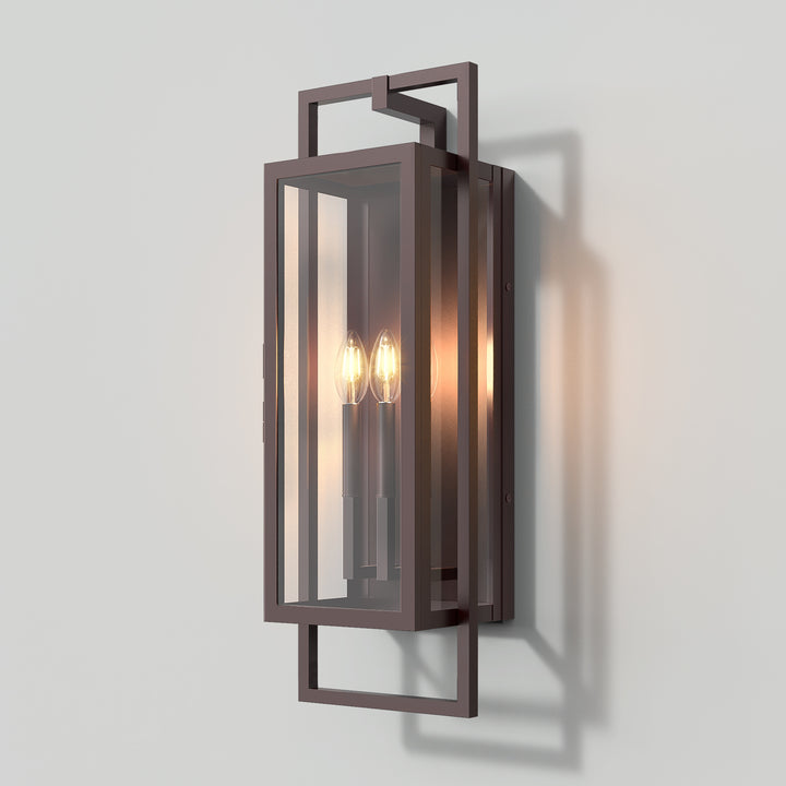 Radiance 3 -Light Steel And Glass Outdoor Wall Light with Dusk to Dawn #7030
