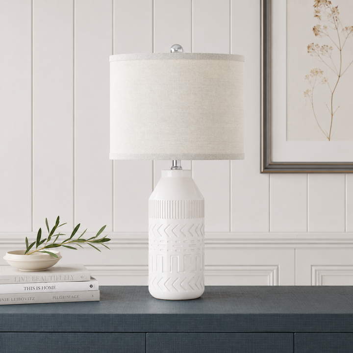 Allon Ceramic Table Lamp For Living Room/bedroom (Set of 2) #T181