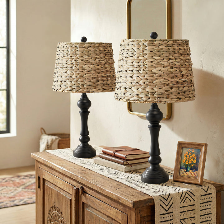 Maxax Coastal Rustic White Modern Table Lamp (Set of 2) #T150