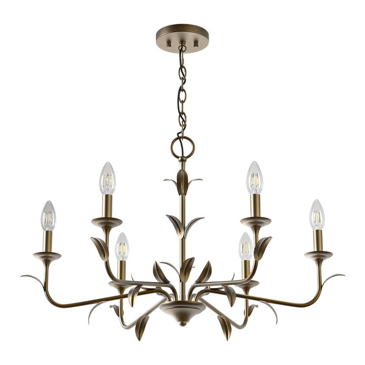 30" 6-Light Matte Black Candle Style Chandelier for Dining Room & Living Room #48009