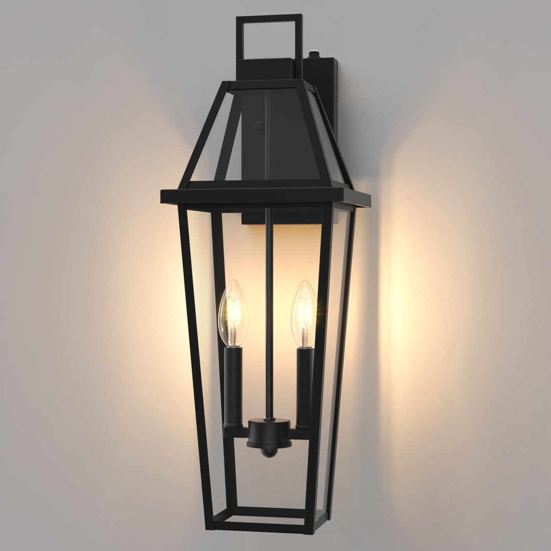 Solstice 1 - Light 18.4"H Tempered Glass Outdoor Wall Light With Dusk To Dawn #7075
