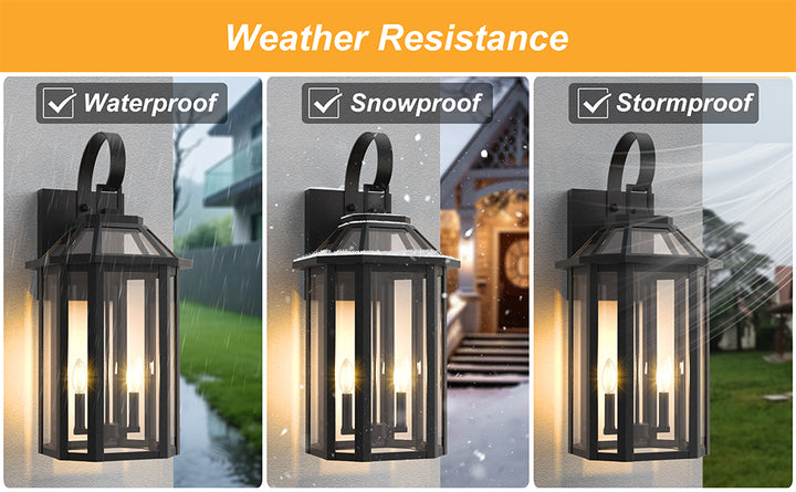 Solstice Matte Black Outdoor Wall Lantern With Tempered Glass #7065