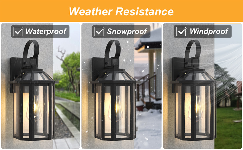 Solstice Matte Black Outdoor Wall Lantern With Tempered Glass #7065