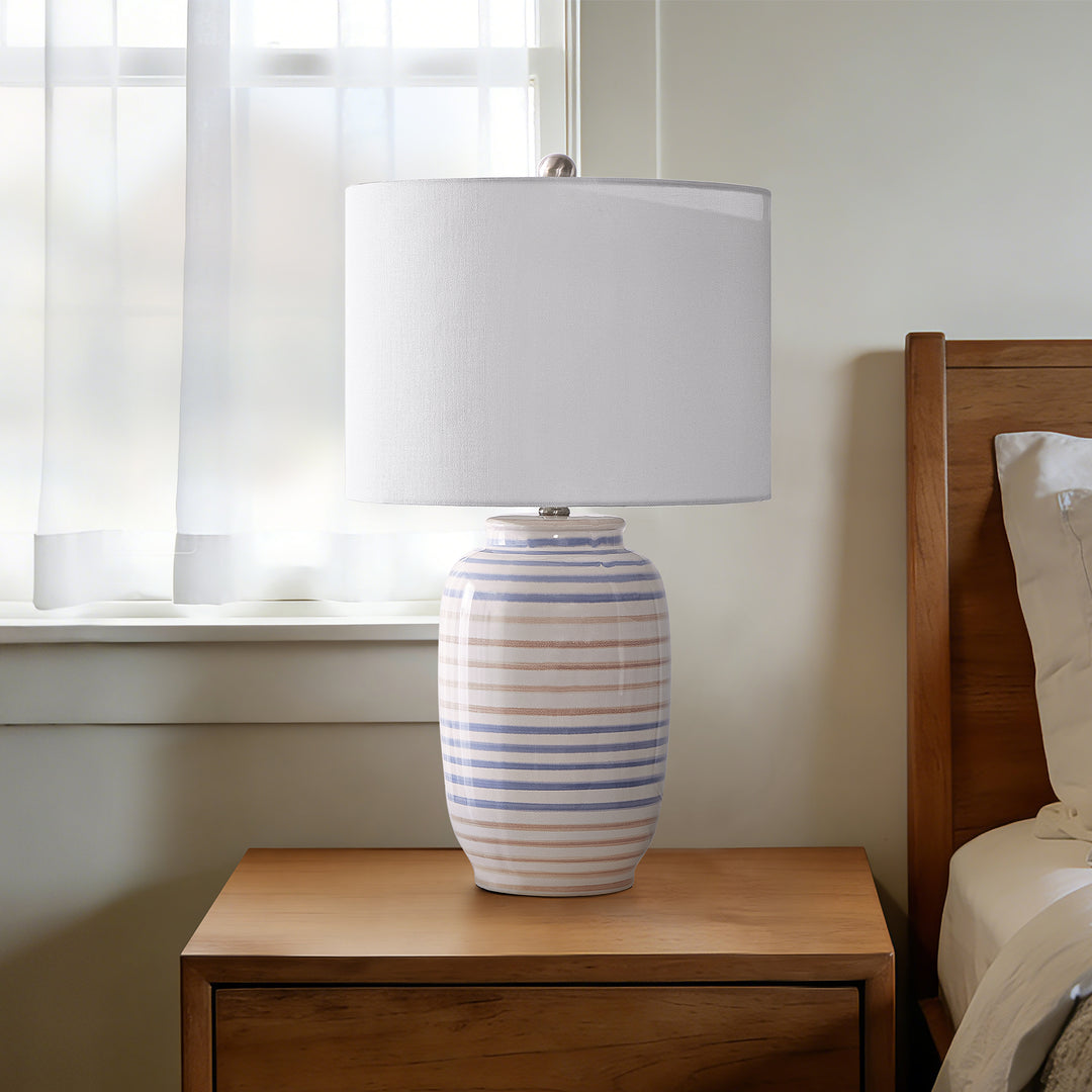 25 '' Blue Ceramic Table Lamp #T176