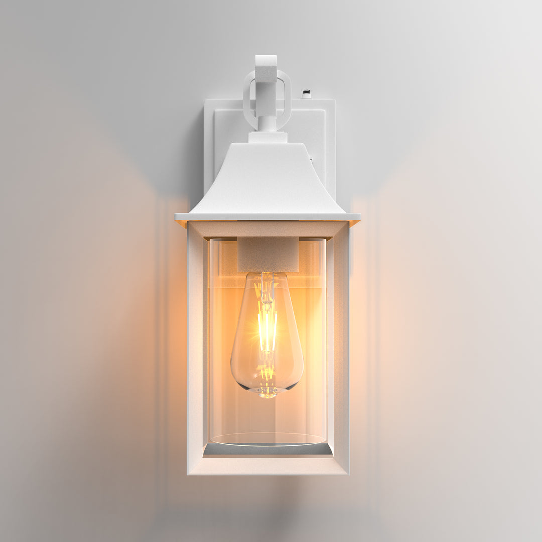 1 - Light Black Outdoor Wall Lantern with Clear Glass #7038