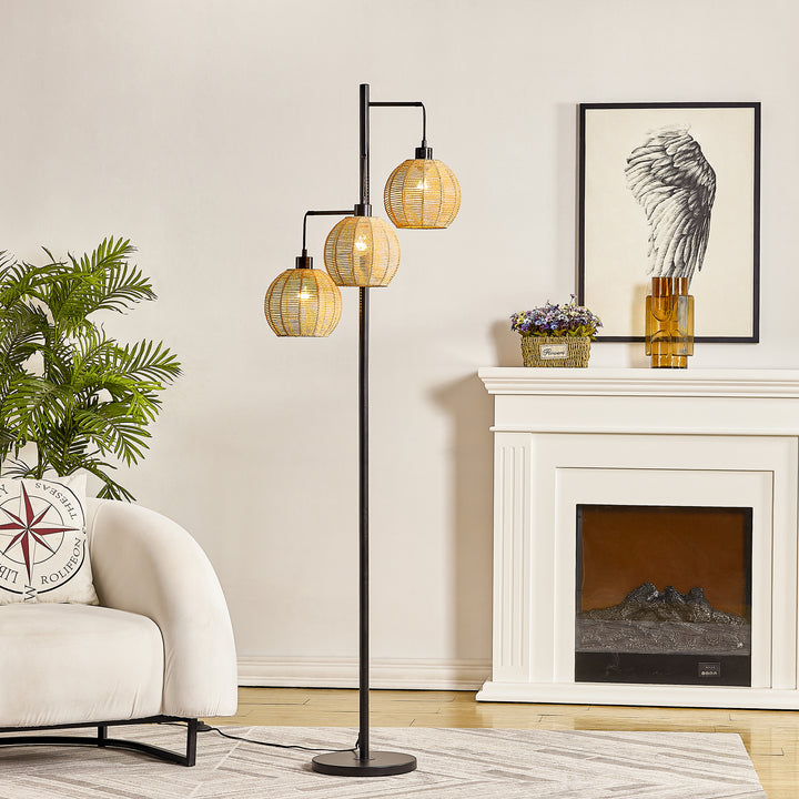 71.5'' Black Tree Floor Lamp For Living Room/bedroom #F249