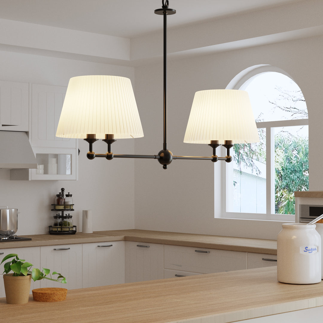 4-Light Dimmable Classic And Traditional Shaded Liner Pendant #19227