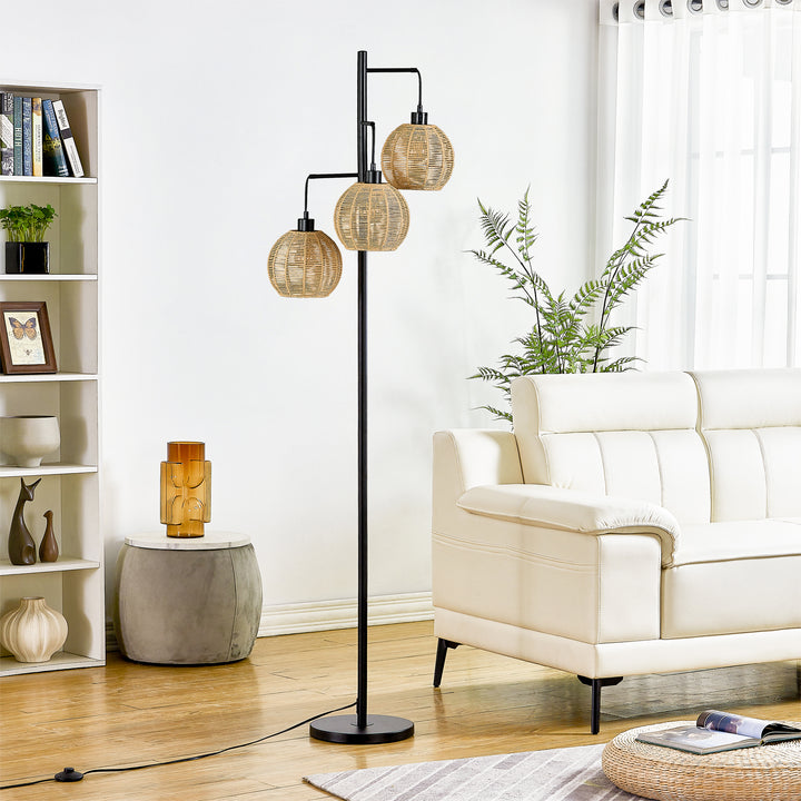 71.5'' Black Tree Floor Lamp For Living Room/bedroom #F249