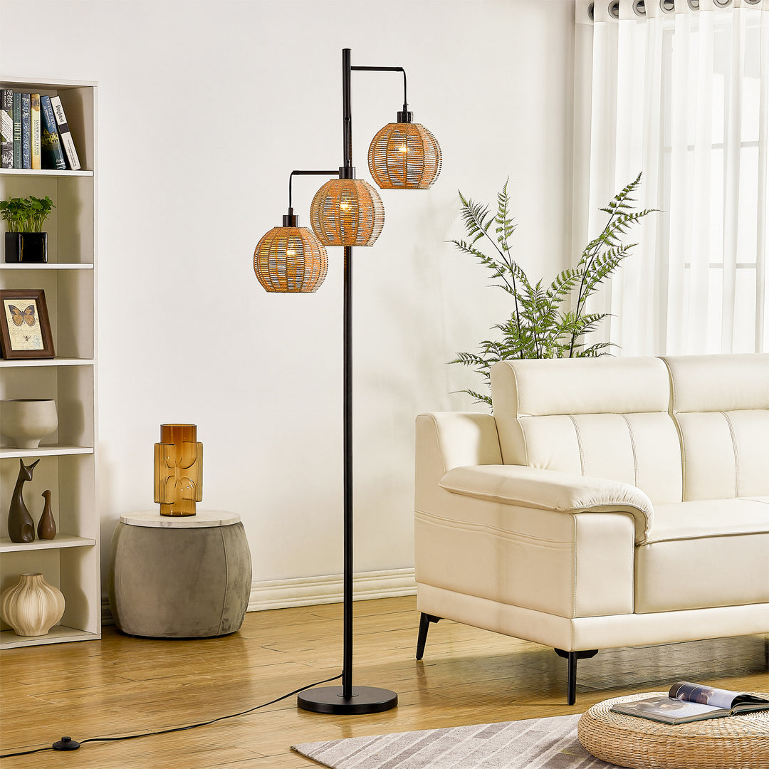 71.5'' Black Tree Floor Lamp For Living Room/bedroom #F249