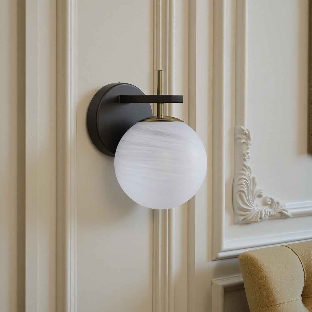 Nimbus 1 - Light Dimmable Iron ETL Bathroom Vanity Light with Round Shape Cloud Glass Shade #CLB29015