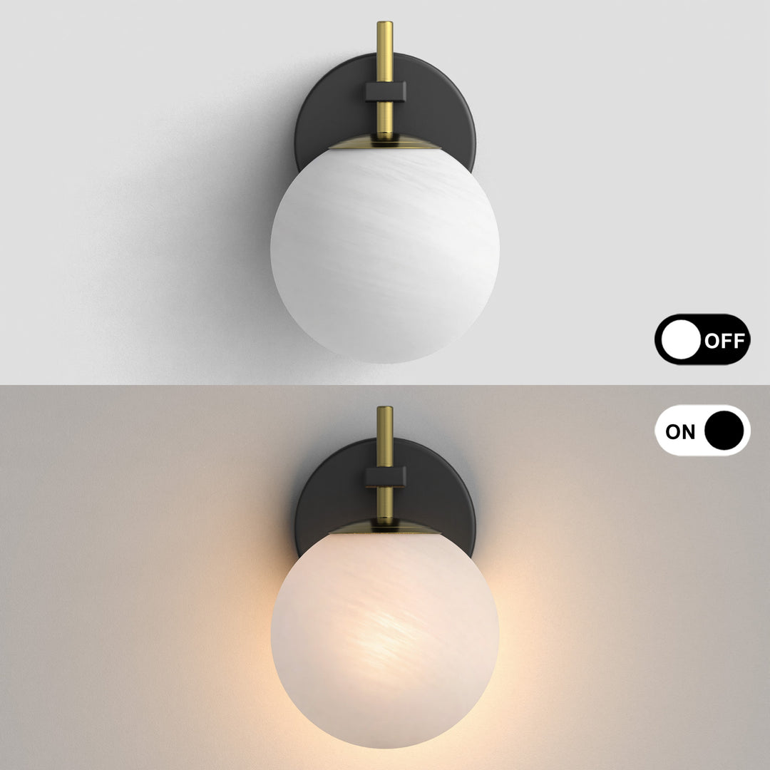 Nimbus 1 - Light Dimmable Iron ETL Bathroom Vanity Light with Round Shape Cloud Glass Shade #CLB29015