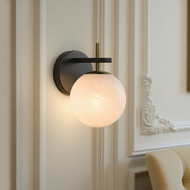 Nimbus 1 - Light Dimmable Iron ETL Bathroom Vanity Light with Round Shape Cloud Glass Shade #CLB29015