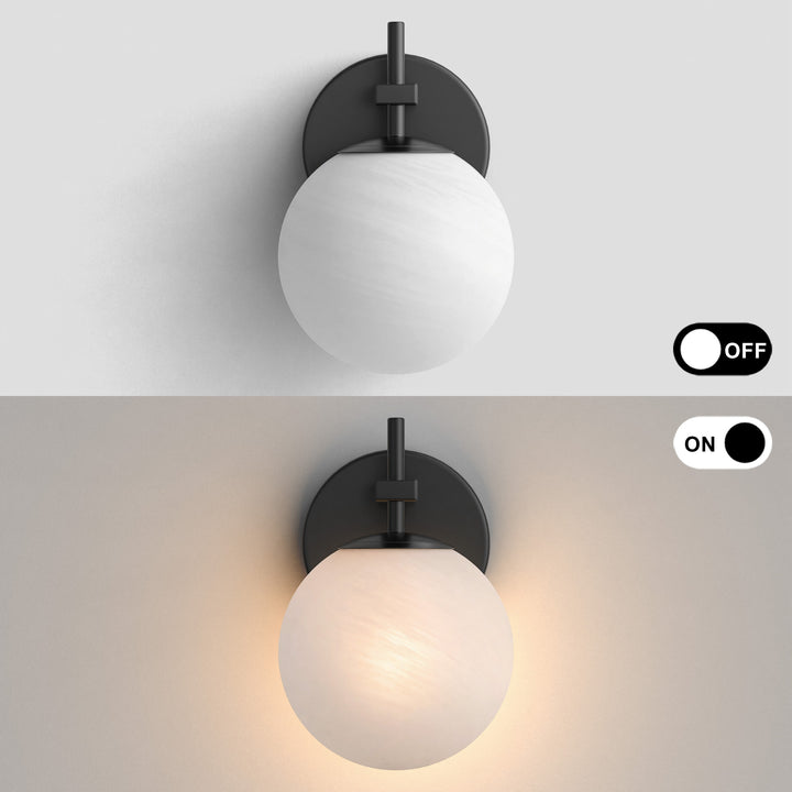 Nimbus 1 - Light Dimmable Iron ETL Bathroom Vanity Light with Round Shape Cloud Glass Shade #CLB29015