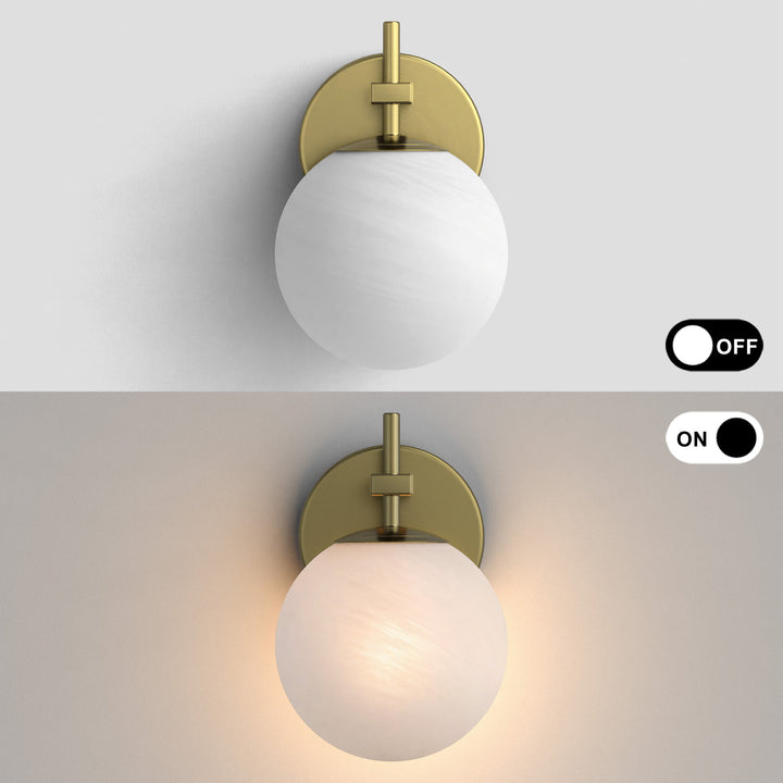 Nimbus 1 - Light Dimmable Iron ETL Bathroom Vanity Light with Round Shape Cloud Glass Shade #CLB29015